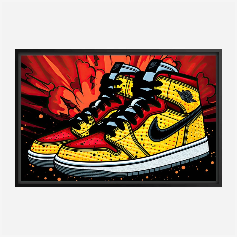 Air Jordon Sneakers Graffiti Style 6 Wall Art