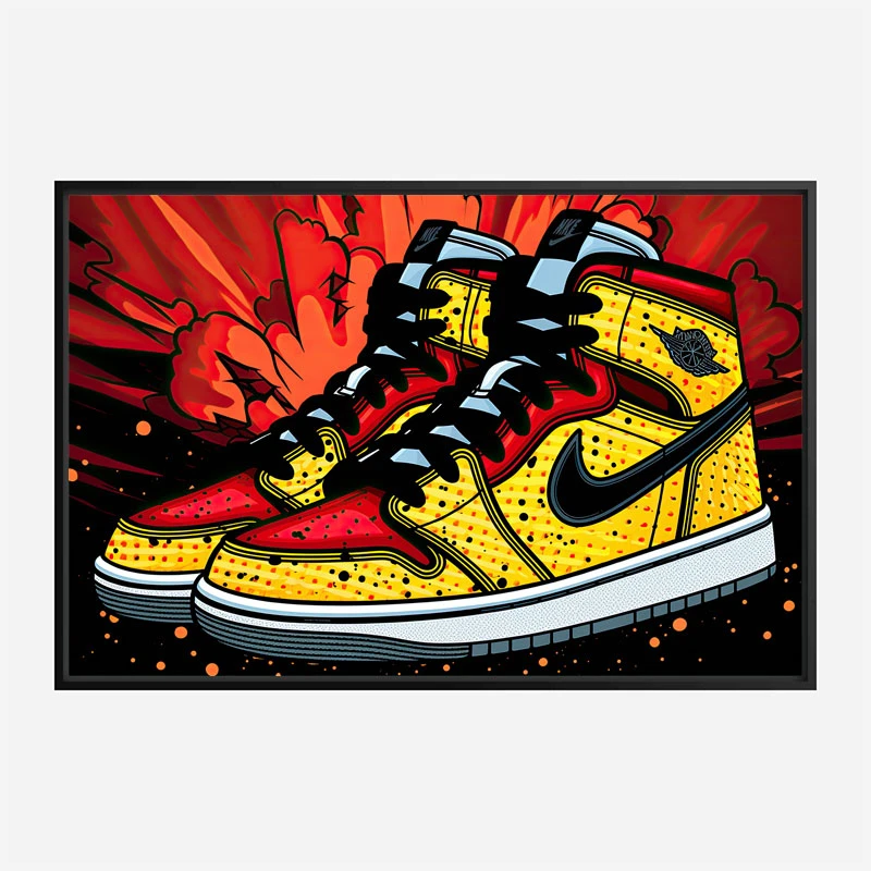Air Jordon Sneakers Graffiti Style 6 Wall Art