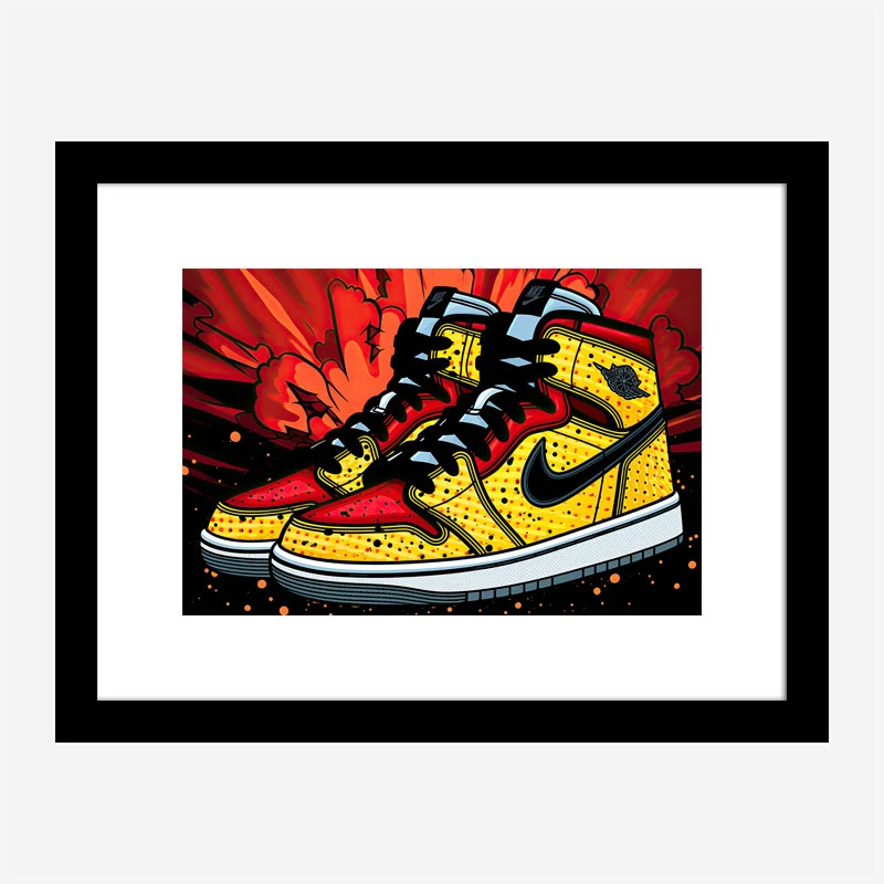 Air Jordon Sneakers Graffiti Style 6 Wall Art