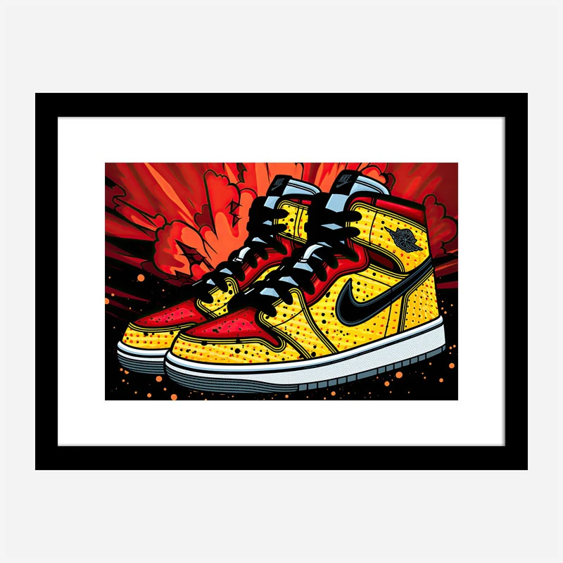 Air Jordon Sneakers Graffiti Style 6 Wall Art