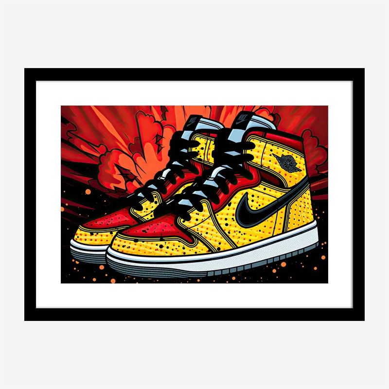 Air Jordon Sneakers Graffiti Style 6 Wall Art