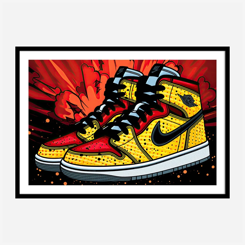 Air Jordon Sneakers Graffiti Style 6 Wall Art