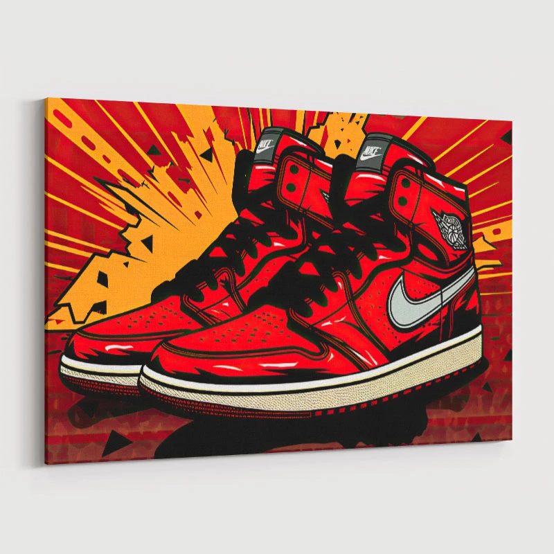 Air Jordon Sneakers Graffiti Style 7 Wall Art