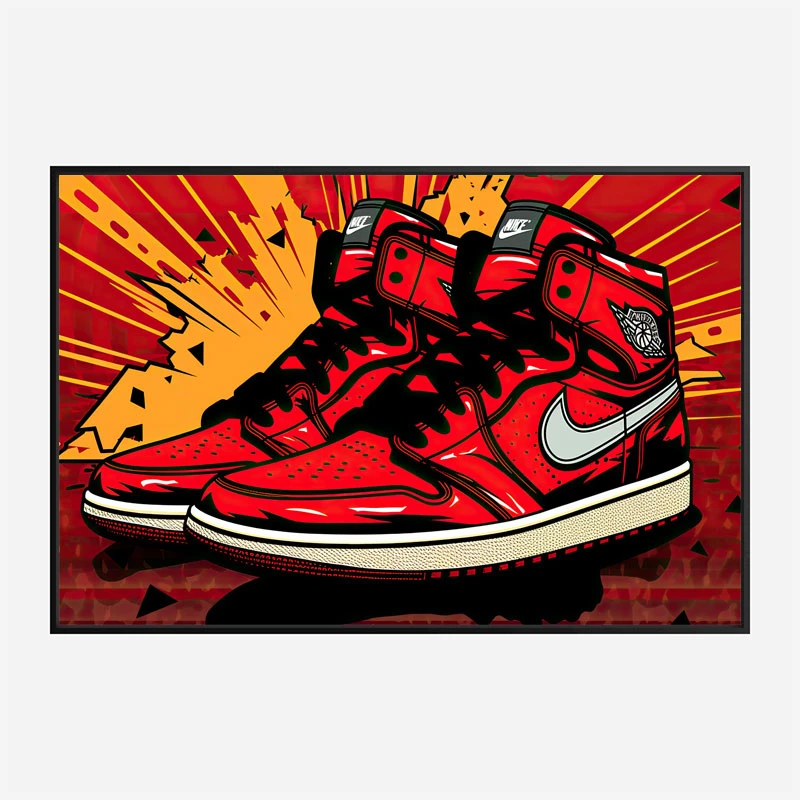 Air Jordon Sneakers Graffiti Style 7 Wall Art