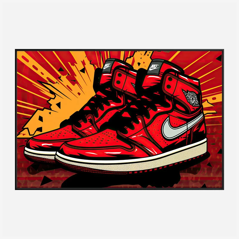 Air Jordon Sneakers Graffiti Style 7 Wall Art