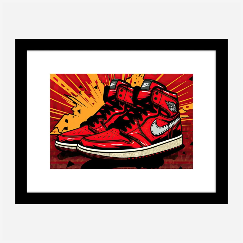 Air Jordon Sneakers Graffiti Style 7 Wall Art