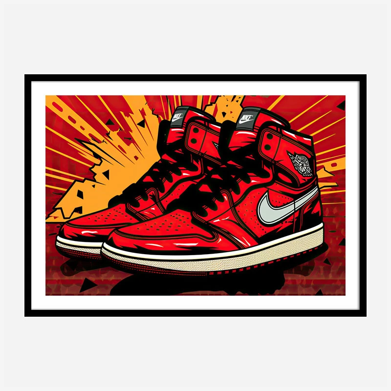 Air Jordon Sneakers Graffiti Style 7 Wall Art