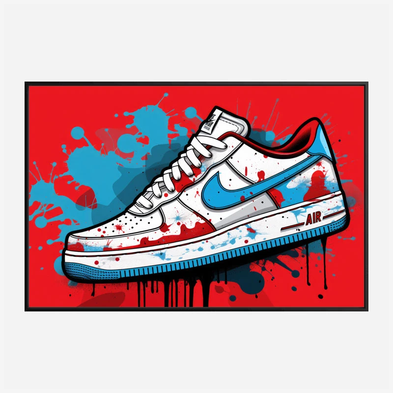 Air Force 1 Sneakers Graffiti Style 2 Wall Art