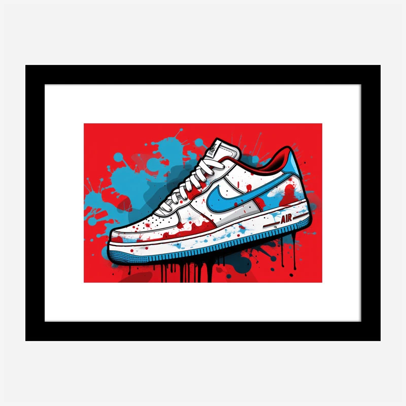 Air Force 1 Sneakers Graffiti Style 2 Wall Art