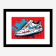 Air Force 1 Sneakers Graffiti Style 2 Wall Art