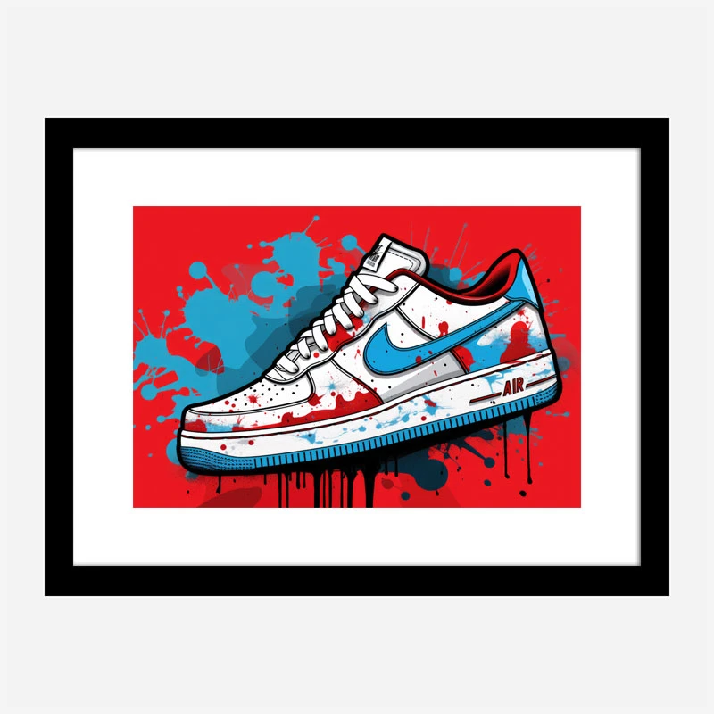 Air Force 1 Sneakers Graffiti Style 2 Wall Art
