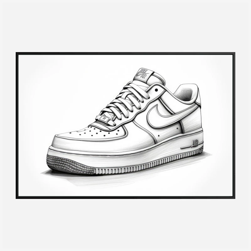Air Force 1 Sneakers Graffiti Style 3 Wall Art