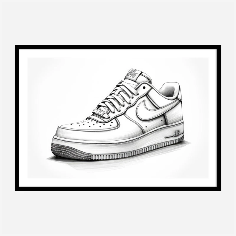 Air Force 1 Sneakers Graffiti Style 3 Wall Art