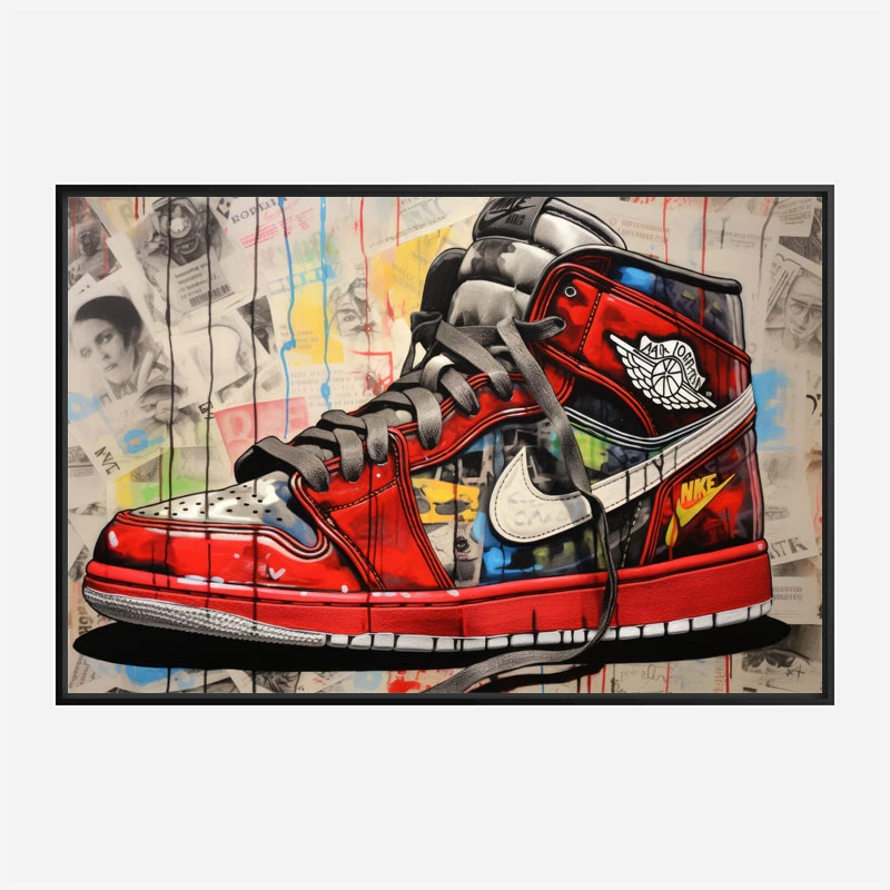 Air Jordon Sneakers Graffiti Style 9 Wall Art