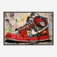 Air Jordon Sneakers Graffiti Style 9 Wall Art
