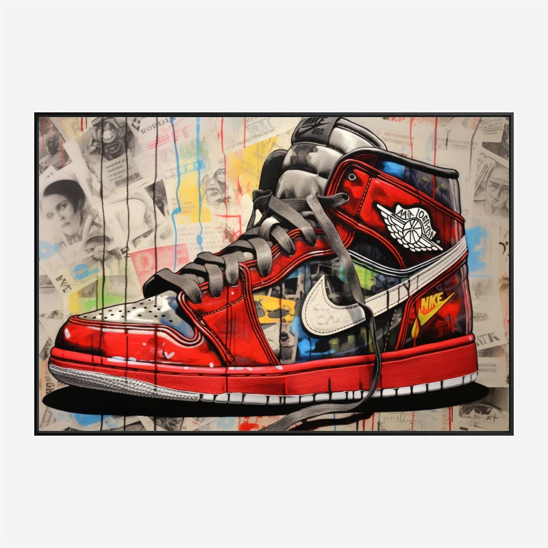 Air Jordon Sneakers Graffiti Style 9 Wall Art