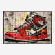 Air Jordon Sneakers Graffiti Style 9 Wall Art