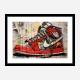 Air Jordon Sneakers Graffiti Style 9 Wall Art