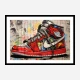 Air Jordon Sneakers Graffiti Style 9 Wall Art