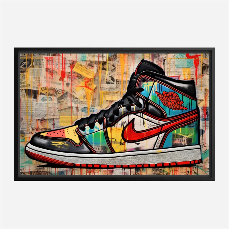Air Jordon Sneakers Graffiti Style 10 Wall Art