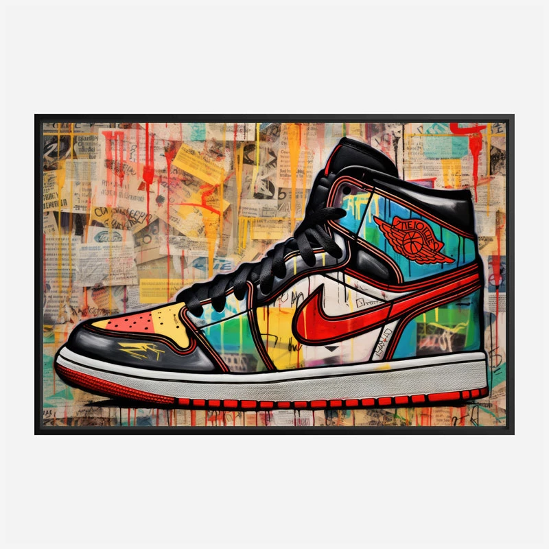 Air Jordon Sneakers Graffiti Style 10 Wall Art