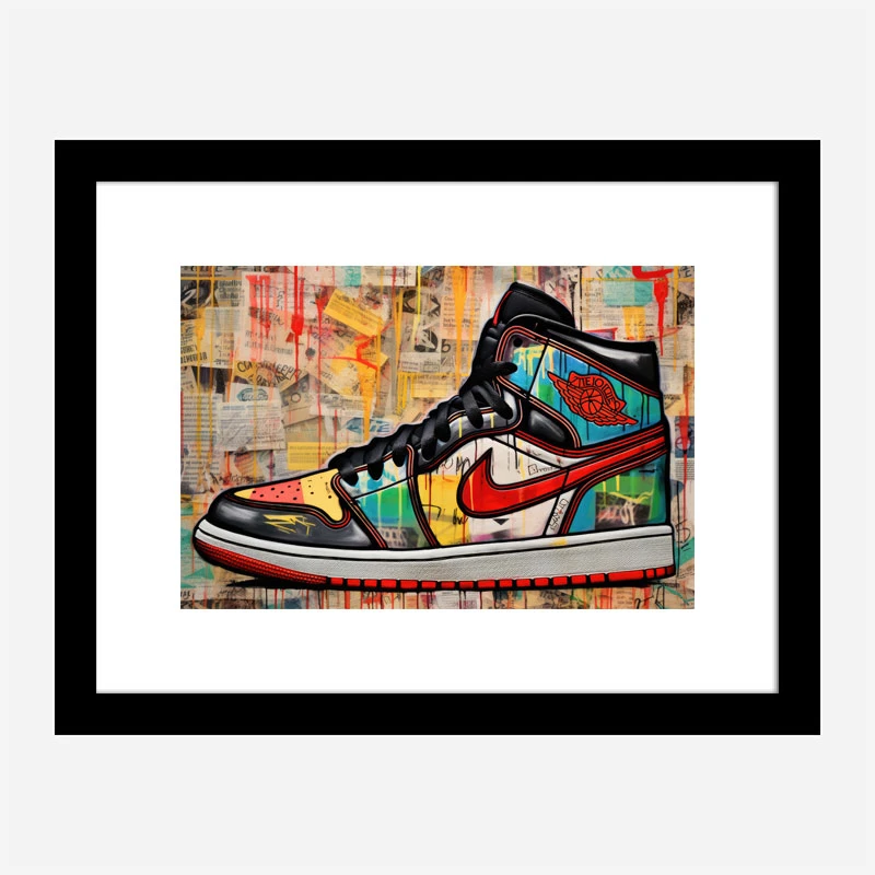 Air Jordon Sneakers Graffiti Style 10 Wall Art