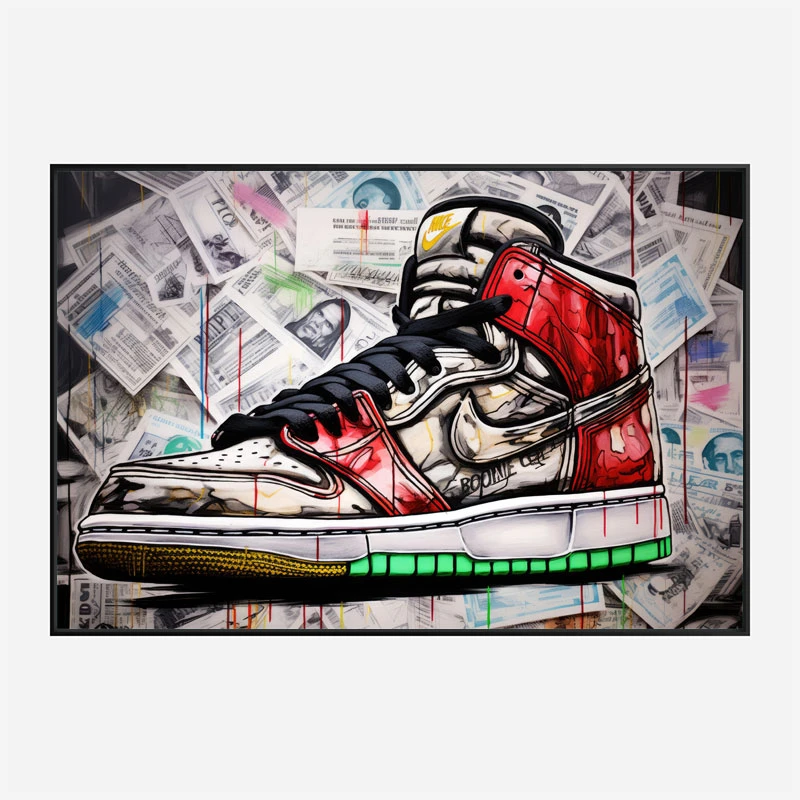 Air Jordon Sneakers Graffiti Style 11 Wall Art