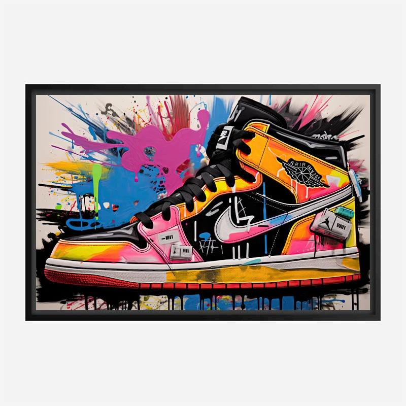 Air Jordon Sneakers Graffiti Style 12 Wall Art