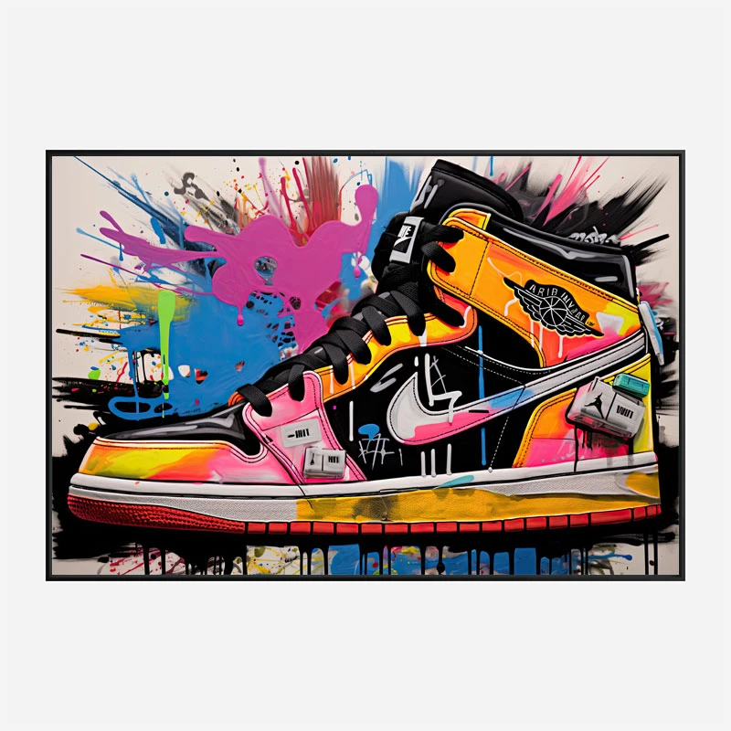 Air Jordon Sneakers Graffiti Style 12 Wall Art