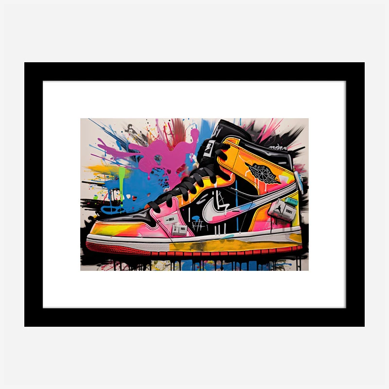 Air Jordon Sneakers Graffiti Style 12 Wall Art