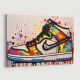 Air Jordon Sneakers Graffiti Style Wall Art