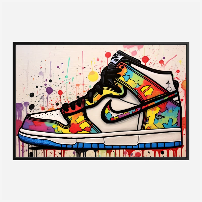 Air Jordon Sneakers Graffiti Style Wall Art