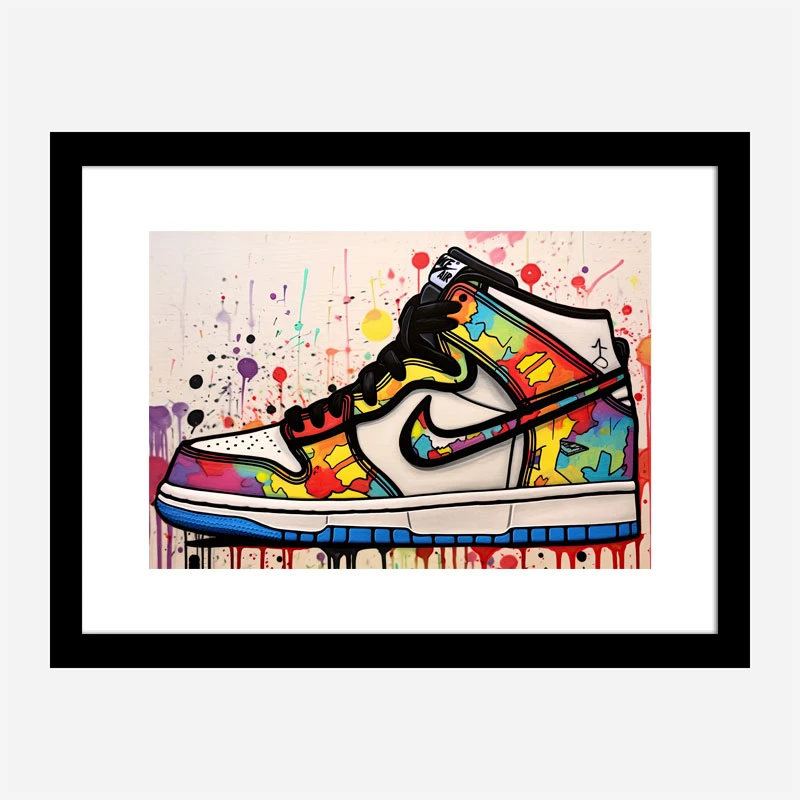 Air Jordon Sneakers Graffiti Style Wall Art