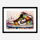 Air Jordon Sneakers Graffiti Style Wall Art