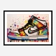 Air Jordon Sneakers Graffiti Style Wall Art