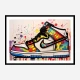 Air Jordon Sneakers Graffiti Style Wall Art