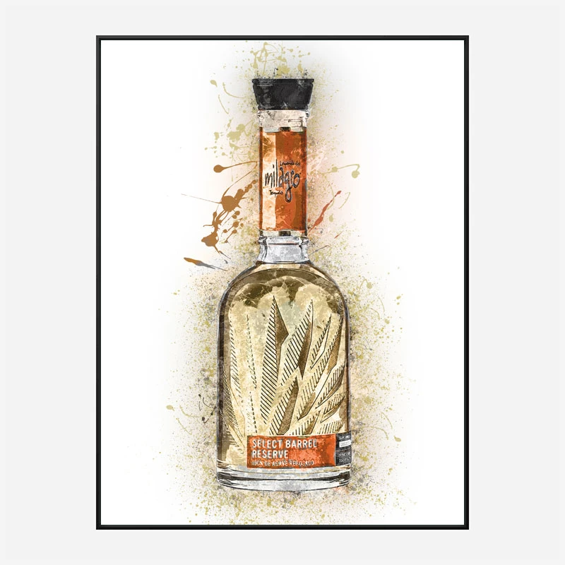 Milagro Select Reposado Tequila Abstract Art Print