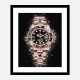 GMT Master Rose Gold On Black Abstract Art Print