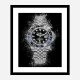 Rolex Batman On Black Abstract Art Print