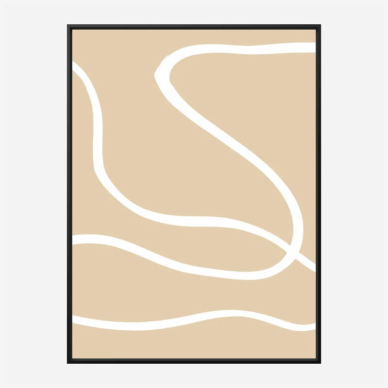 Beige Lines 01 Wall Art Print