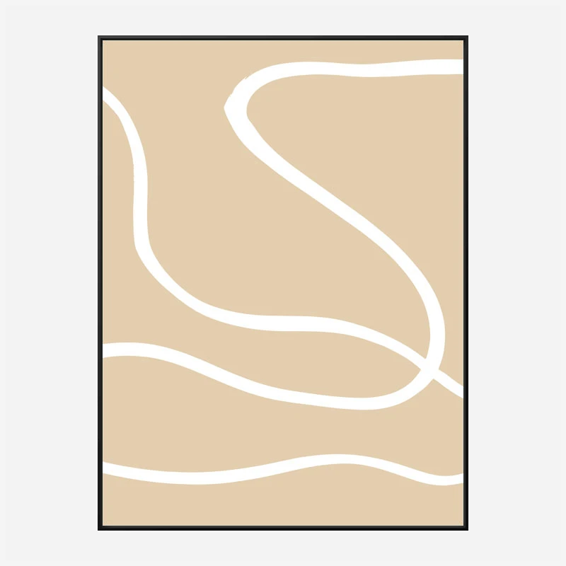 Beige Lines 01 Wall Art Print