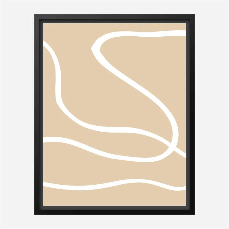 Beige Lines 01 Wall Art Print
