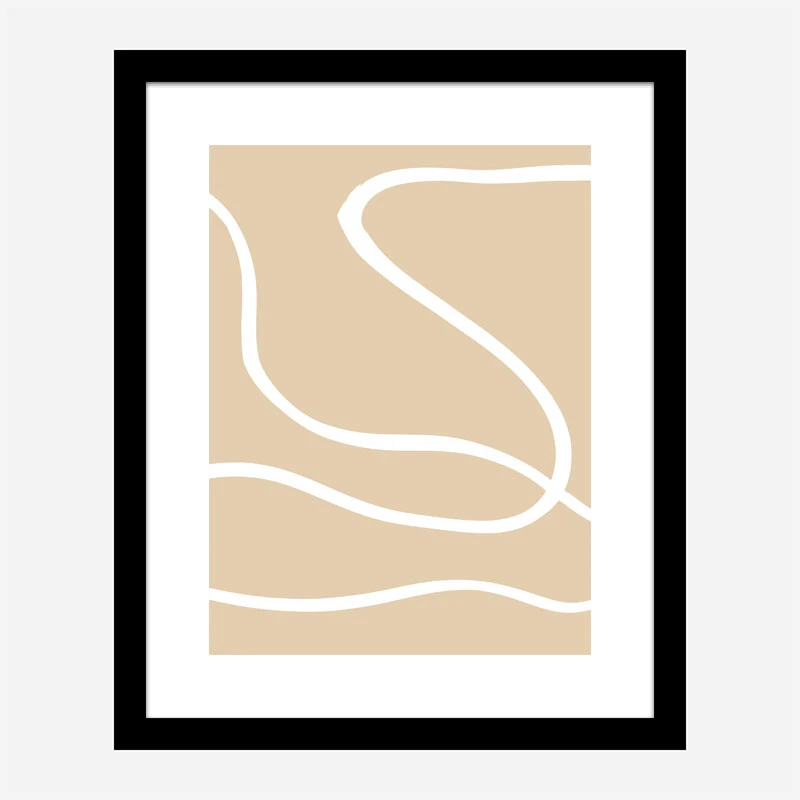 Beige Lines 01 Wall Art Print
