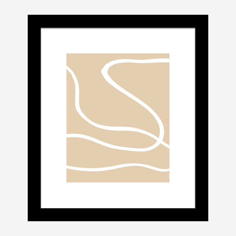 Beige Lines 01 Wall Art Print