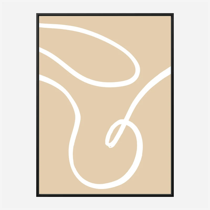 Beige Lines 02 Wall Art Print
