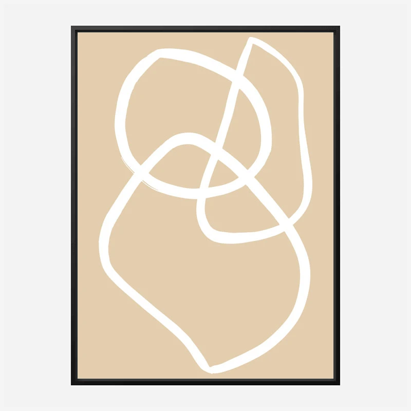 Beige Lines 03 Wall Art Print