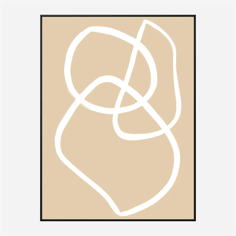 Beige Lines 03 Wall Art Print