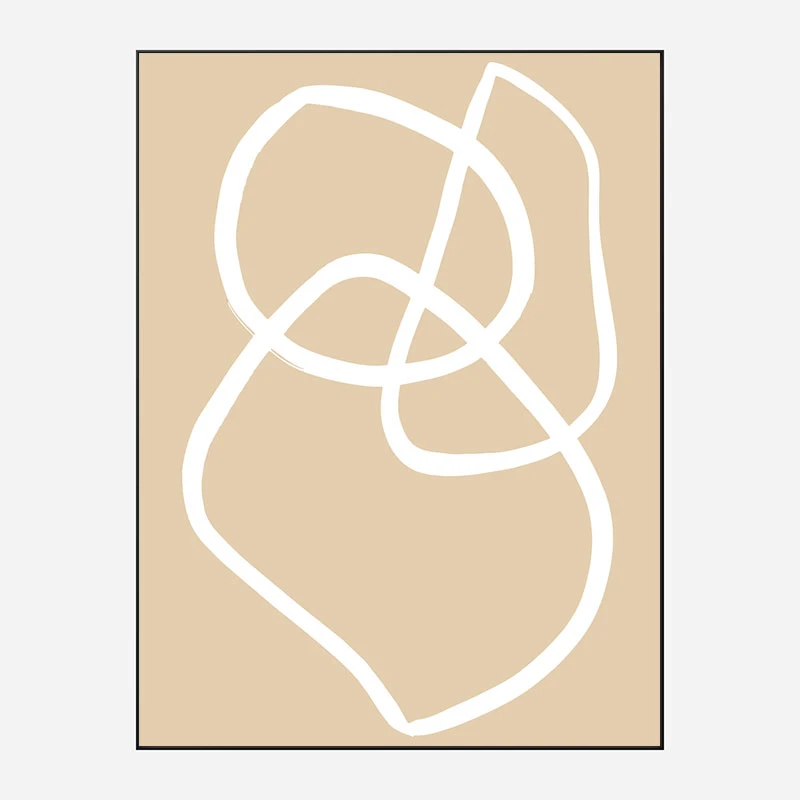 Beige Lines 03 Wall Art Print