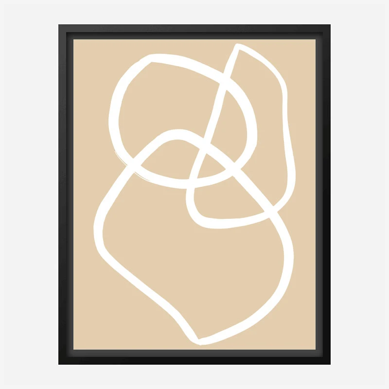 Beige Lines 03 Wall Art Print