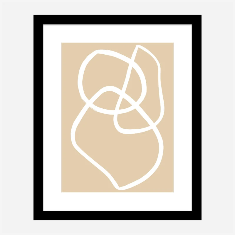 Beige Lines 03 Wall Art Print